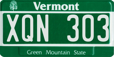 VT license plate XQN303