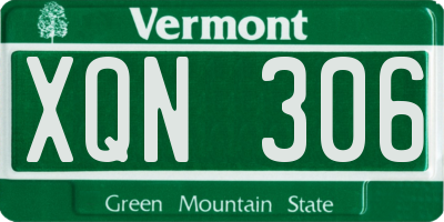 VT license plate XQN306