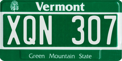 VT license plate XQN307