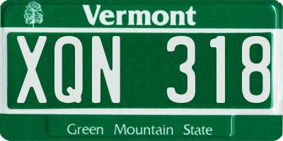 VT license plate XQN318
