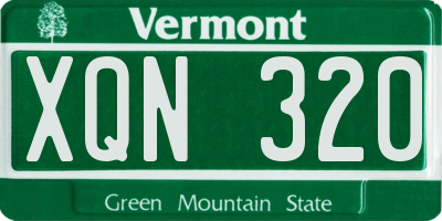 VT license plate XQN320