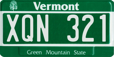 VT license plate XQN321