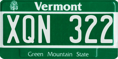 VT license plate XQN322