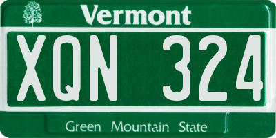 VT license plate XQN324