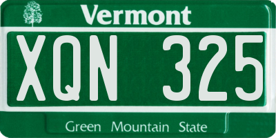 VT license plate XQN325