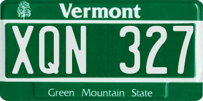 VT license plate XQN327