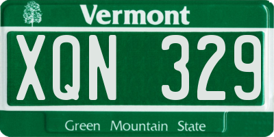 VT license plate XQN329