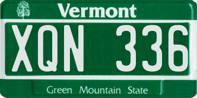 VT license plate XQN336
