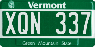 VT license plate XQN337