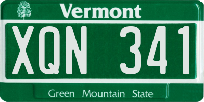 VT license plate XQN341