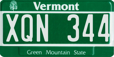 VT license plate XQN344