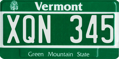 VT license plate XQN345