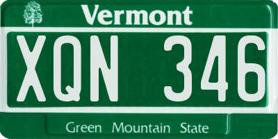VT license plate XQN346