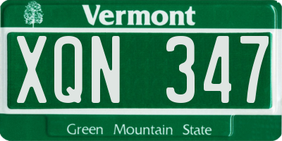 VT license plate XQN347