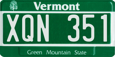 VT license plate XQN351