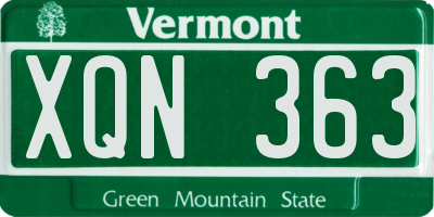 VT license plate XQN363