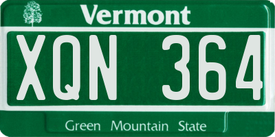 VT license plate XQN364