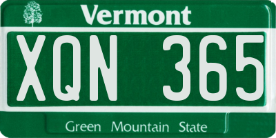 VT license plate XQN365