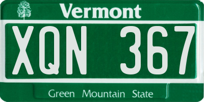 VT license plate XQN367