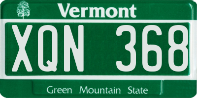 VT license plate XQN368