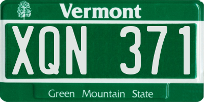 VT license plate XQN371