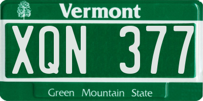 VT license plate XQN377