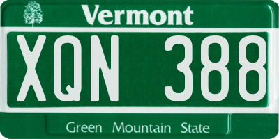 VT license plate XQN388