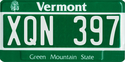 VT license plate XQN397