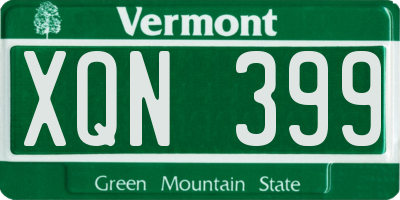VT license plate XQN399