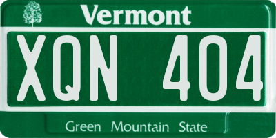 VT license plate XQN404