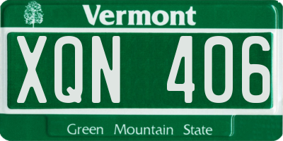 VT license plate XQN406