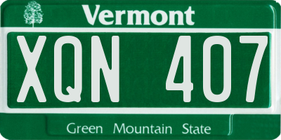 VT license plate XQN407