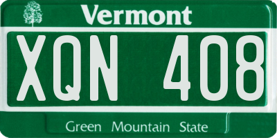 VT license plate XQN408