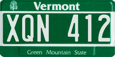 VT license plate XQN412