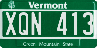 VT license plate XQN413