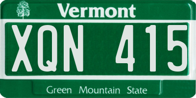 VT license plate XQN415
