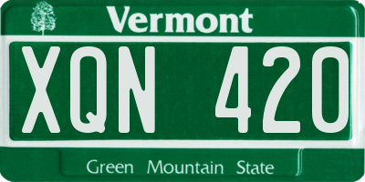 VT license plate XQN420