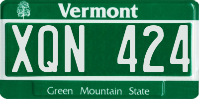 VT license plate XQN424