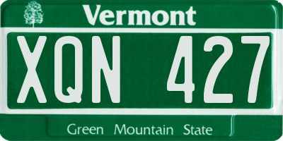 VT license plate XQN427