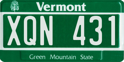 VT license plate XQN431