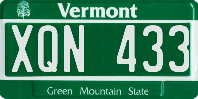 VT license plate XQN433