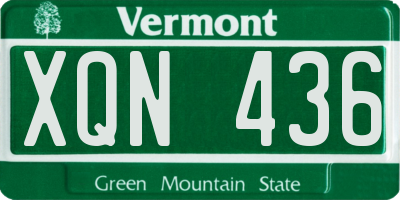 VT license plate XQN436
