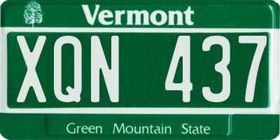 VT license plate XQN437