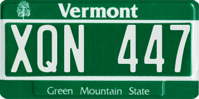 VT license plate XQN447