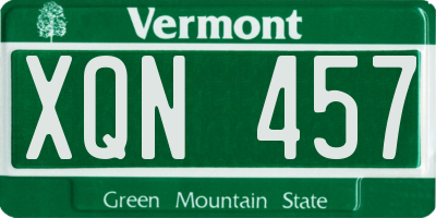 VT license plate XQN457