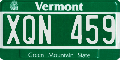 VT license plate XQN459