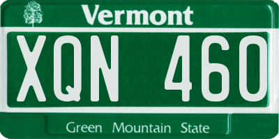 VT license plate XQN460