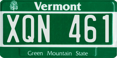 VT license plate XQN461