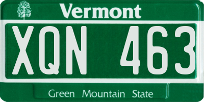 VT license plate XQN463