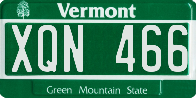 VT license plate XQN466